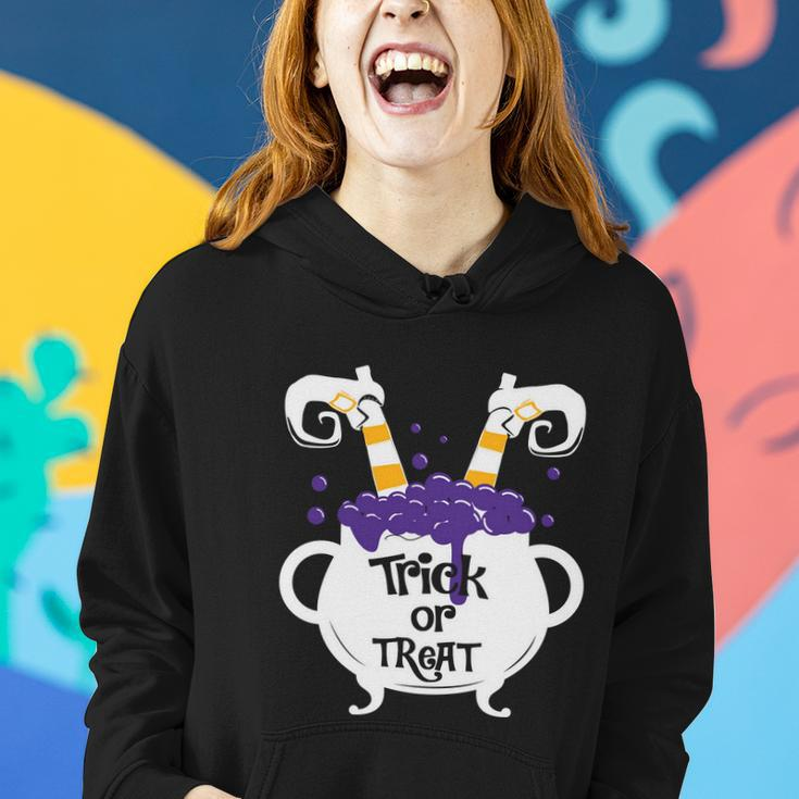 Trick Or Treat Funny Halloween Quote Women Hoodie Gifts for Her