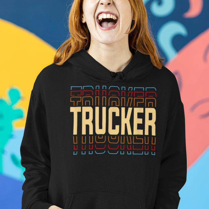 Trucker Trucker Job Title Vintage Women Hoodie Gifts for Her