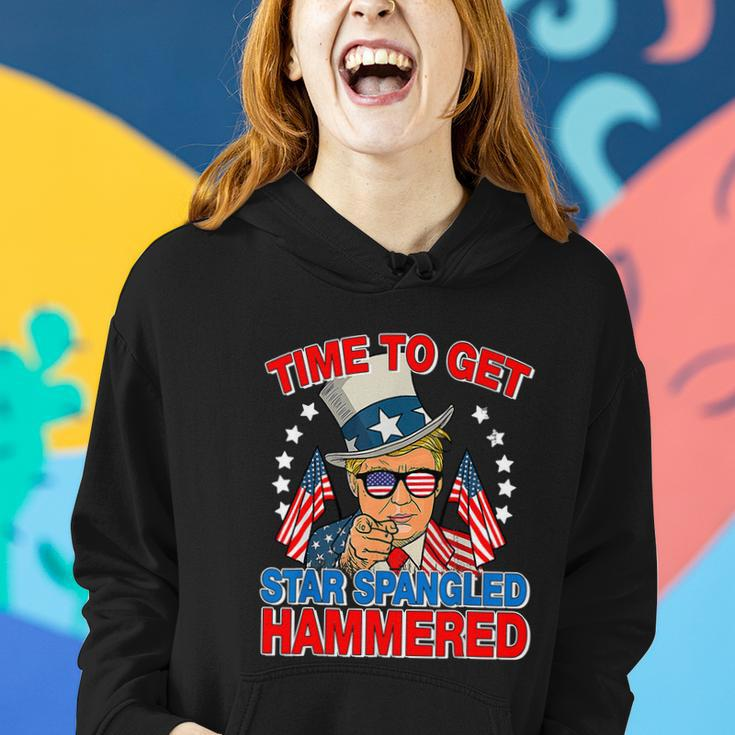 Trump Time To Get Star Spangled Hammered 4Th Of July Great Gift Women Hoodie Gifts for Her