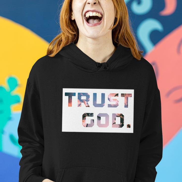 Trust God Period Palm Trees Inspiring Christian Gear Women Hoodie Gifts for Her