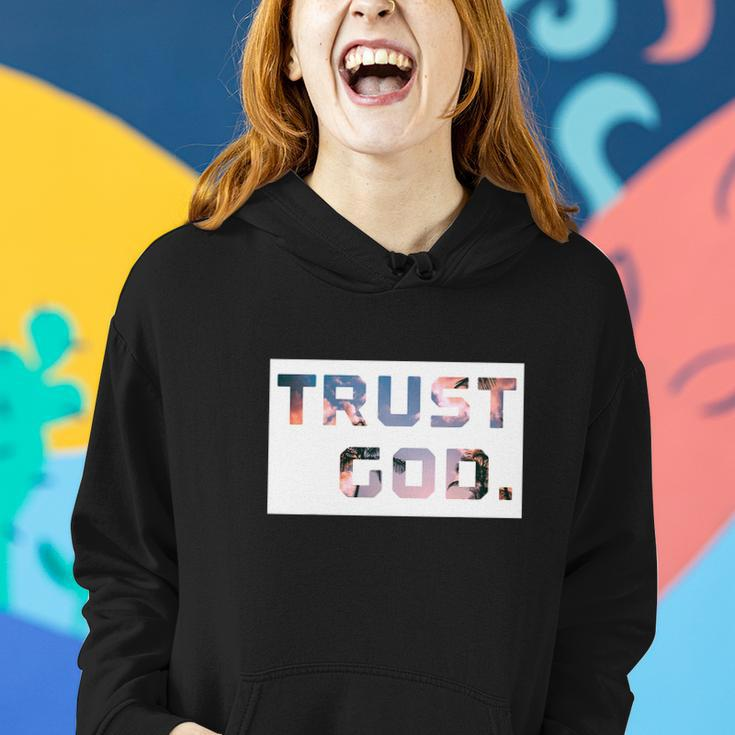 Trust God Period Palm Trees Inspiring Funny Christian Gear Women Hoodie Gifts for Her