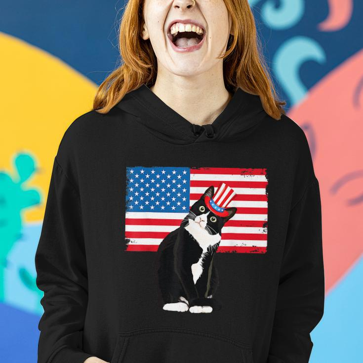 Tuxedo Cat 4Th Of July Hat Patriotic Gift Adults Kids Women Hoodie Gifts for Her