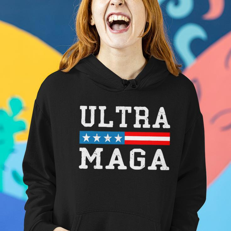 Ultra Mega Patriotic Trump 2024 Republicans American Flag Cute Gift Women Hoodie Gifts for Her