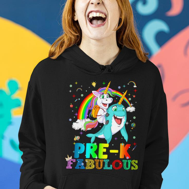 Unicorn Riding Narwhal Prek Fabulous Women Hoodie Gifts for Her