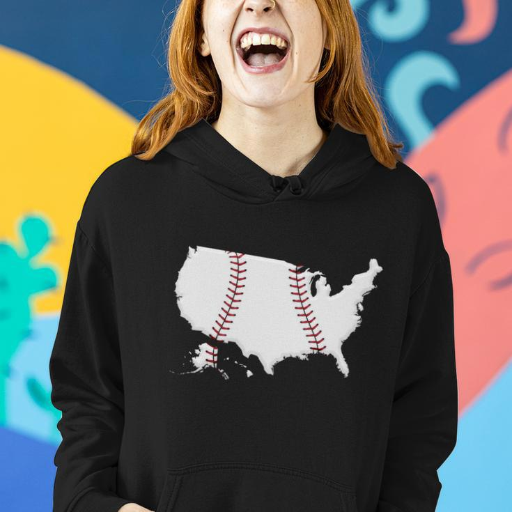 Us Map American Baseball Women Hoodie Gifts for Her