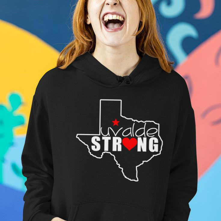 Uvalde Strong Texas Map Heart Women Hoodie Gifts for Her