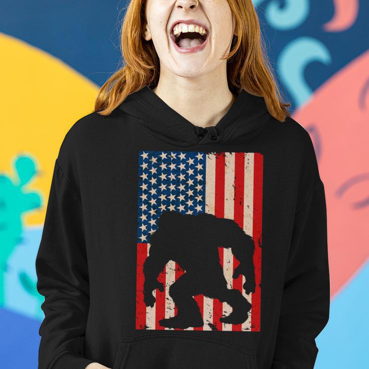 Vintage Bigfoot American Flag Tshirt Women Hoodie Gifts for Her