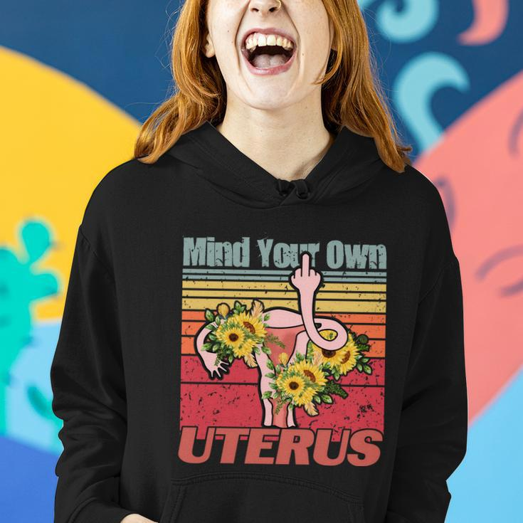 Vintage Mind You Own Uterus Floral Midle Finger 1973 Pro Roe Women Hoodie Gifts for Her