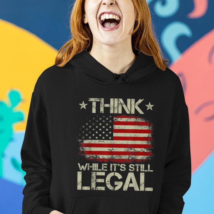 Vintage Old American Flag Think While Its Still Legal Tshirt Women Hoodie Gifts for Her