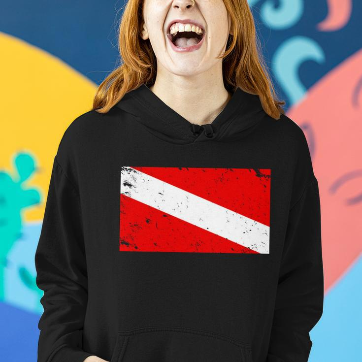 Vintage Scuba Diver Flag Women Hoodie Gifts for Her