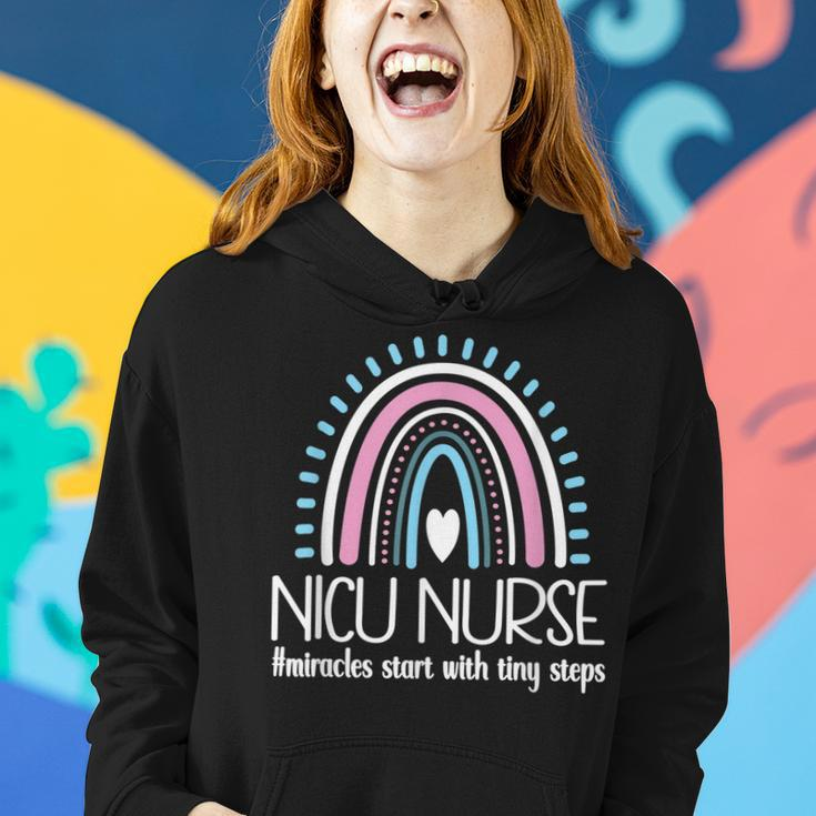 With Tiny Steps Nicu Nurse Neonatal Intensive Care Unit Women Hoodie Gifts for Her