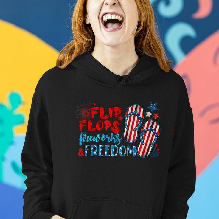 Womens Flip Flops Fireworks And Freedom 4Th Of July Women Hoodie Gifts for Her