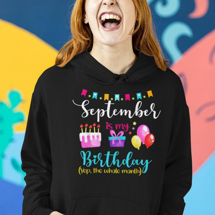 Womens September Is My Birthday The Whole Month September Birthday Women Hoodie Graphic Print Hooded Sweatshirt Gifts for Her