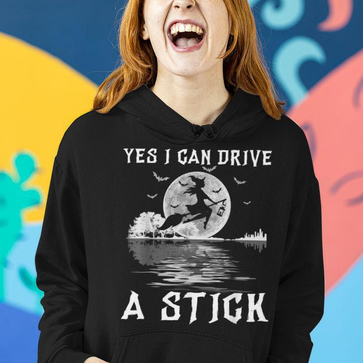 Yes I Can Drive A Stick Halloween Witch Riding Broomstick Women Hoodie Gifts for Her