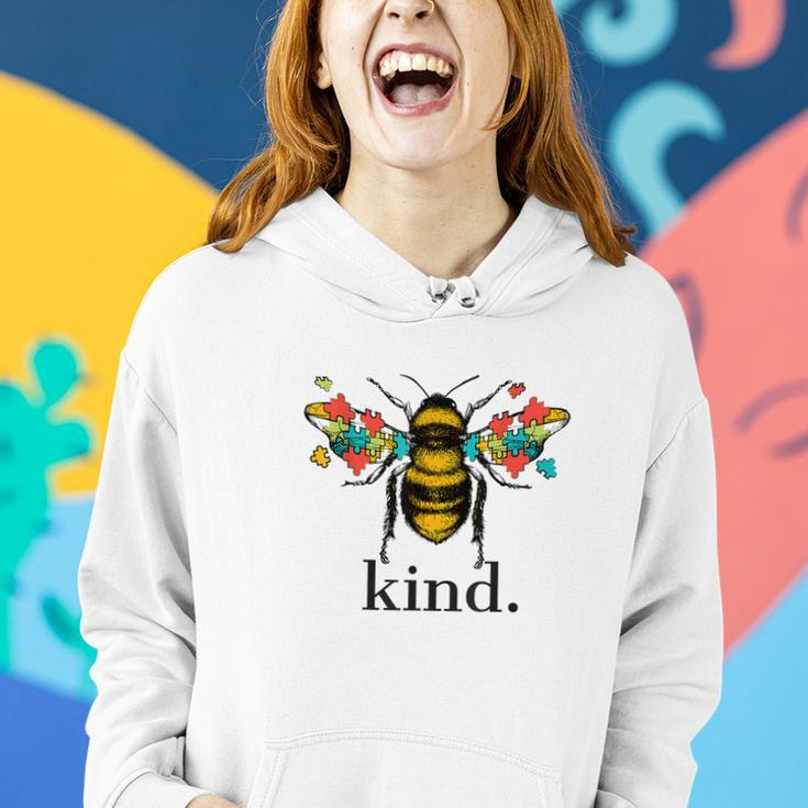 Autism Awareness Bee Kind Puzzle Pieces Tshirt Women Hoodie Gifts for Her