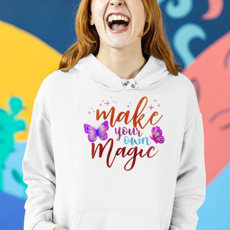 Butterfly Make You Own Magic Women Hoodie Graphic Print Hooded Sweatshirt Gifts for Her