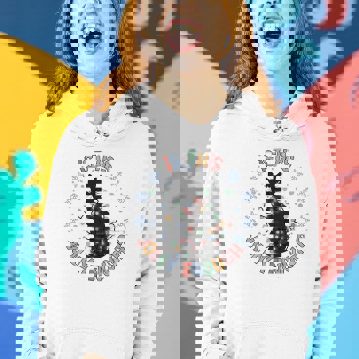 Christmas Is This Jolly Enough Women Hoodie Graphic Print Hooded Sweatshirt Gifts for Her