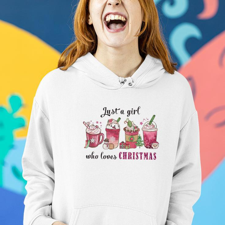 Christmas Just A Girl Who Loves Christmas Holiday Gifts Women Hoodie Graphic Print Hooded Sweatshirt Gifts for Her
