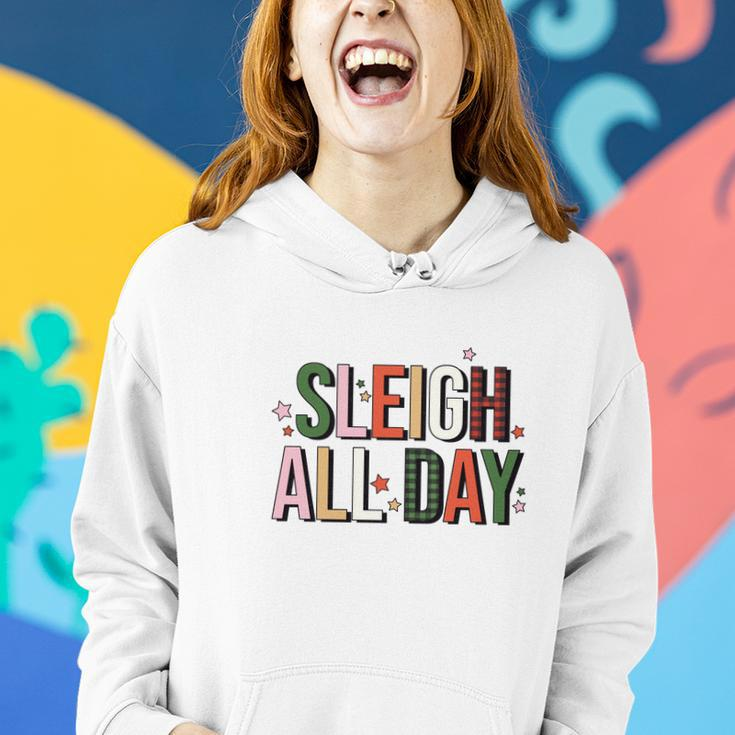 Christmas Retro Sleigh All Day Women Hoodie Graphic Print Hooded Sweatshirt Gifts for Her