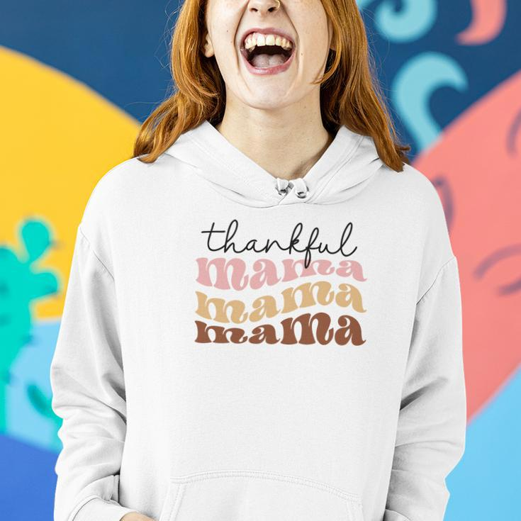 Fall Thankful Mama Mix Color Pink Orage Brown Women Hoodie Graphic Print Hooded Sweatshirt Gifts for Her