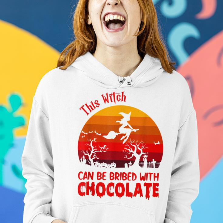 Halloween This Witch Can Be Bribed With Chocolate Retro Women Hoodie Gifts for Her