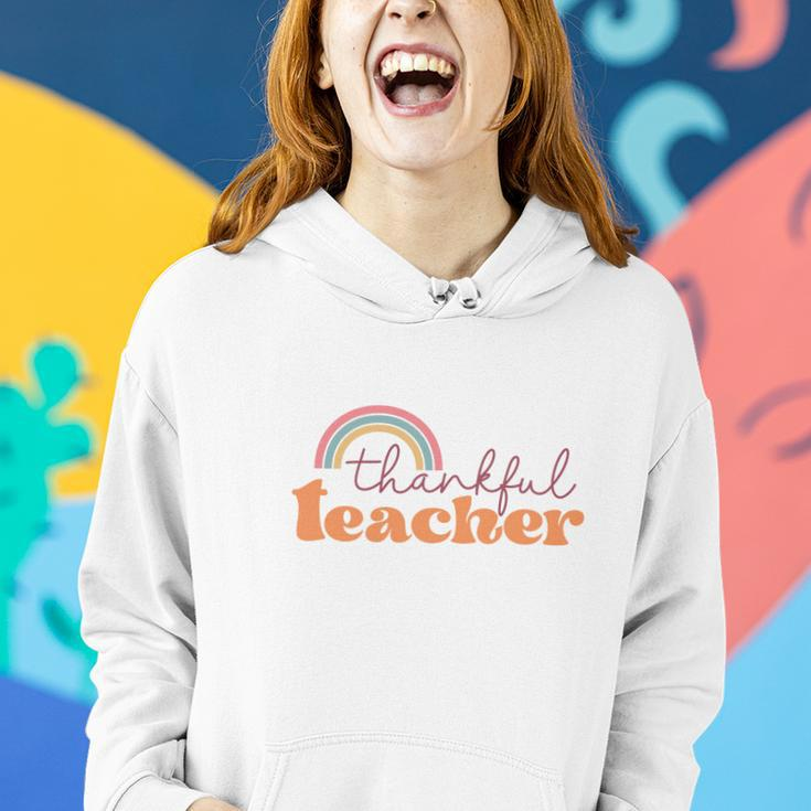 Thanks Giving Thankful Teacher Fall Women Hoodie Graphic Print Hooded Sweatshirt Gifts for Her