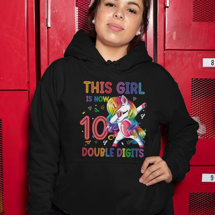 10Th Birthday Gift Girls This Girl Is Now 10 Double Digits Funny Gift Women Hoodie Unique Gifts