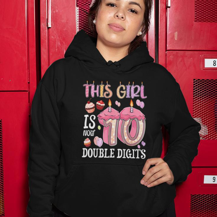 10Th Birthday This Girl Is Now 10 Years Old Double Digits Women Hoodie Unique Gifts