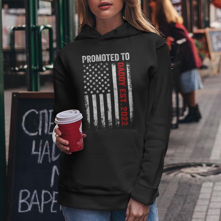 Firefighter Red Line Promoted To Daddy 2022 Firefighter Dad Women Hoodie