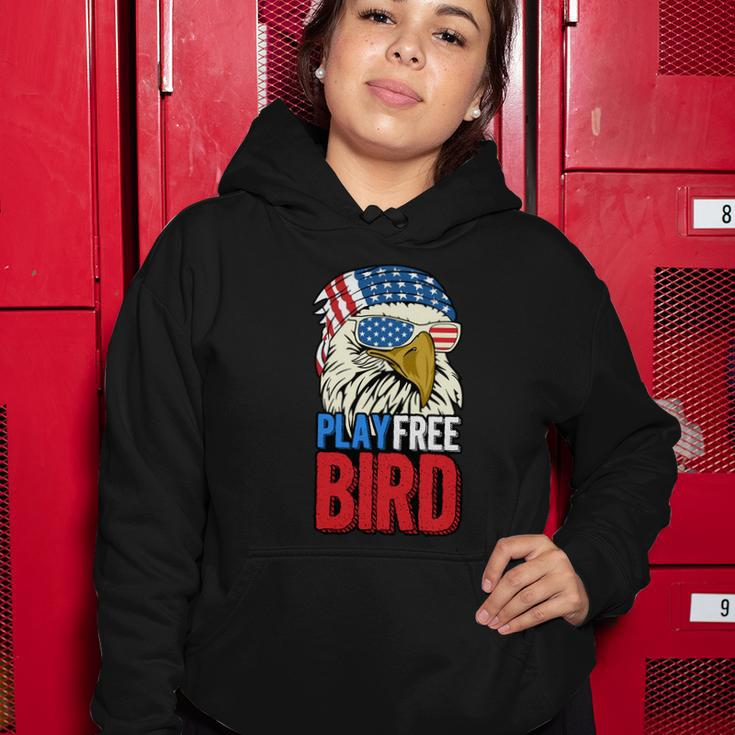 4Th Of July American Flag Bald Eagle Mullet Play Free Bird Gift Women Hoodie Unique Gifts