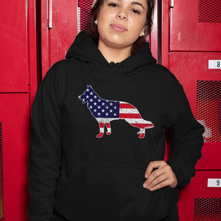 4Th Of July German Shepherd Dog Graphic Patriotic Usa Flag Meaningful Gift Women Hoodie Unique Gifts