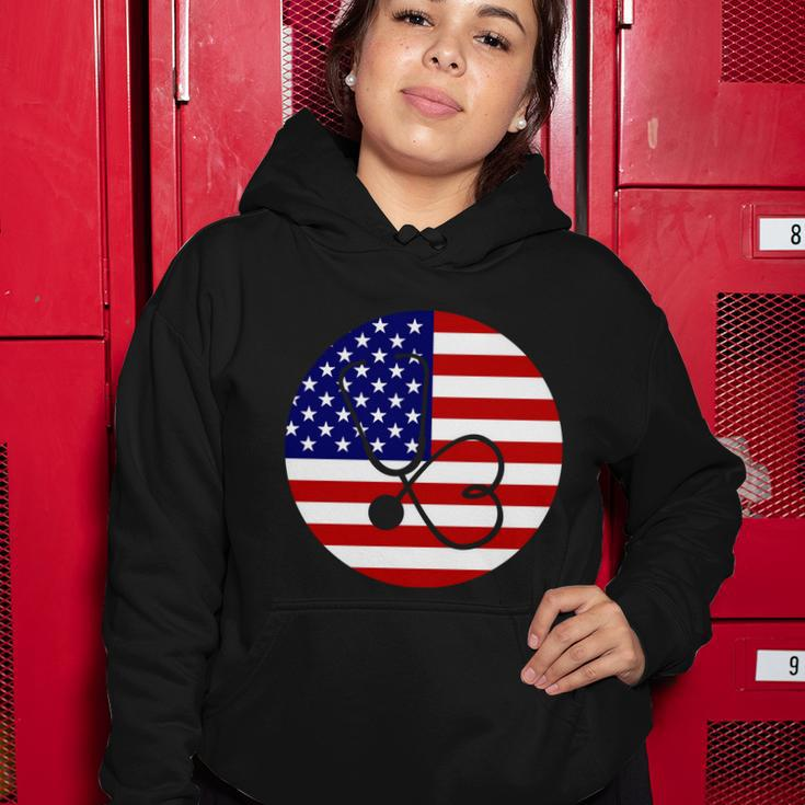 4Th Of July Nurse Independence Day Design Gift American Flag Gift Women Hoodie Unique Gifts