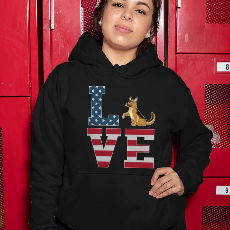 4Th Of July Patriotic Love German Shepherd Dog American Flag Gift Women Hoodie Unique Gifts