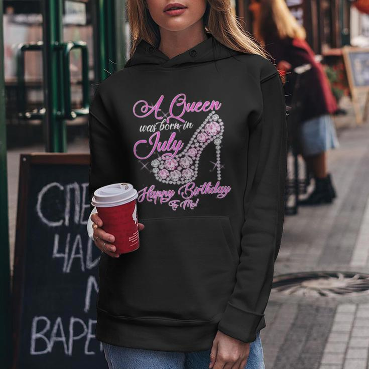 A Queen Was Born In July Fancy Birthday Graphic Design Printed Casual Daily Basic Women Hoodie Personalized Gifts