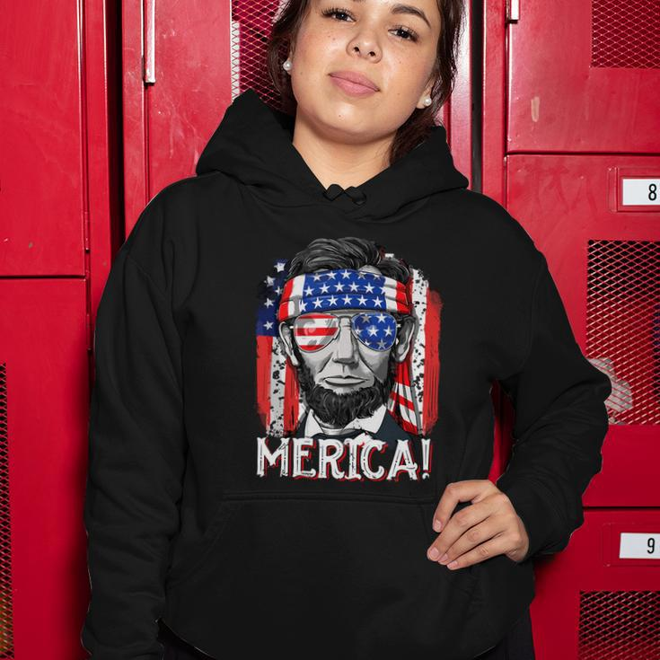 Abraham Lincoln 4Th Of July Merica Men Women American Flag Women Hoodie Unique Gifts