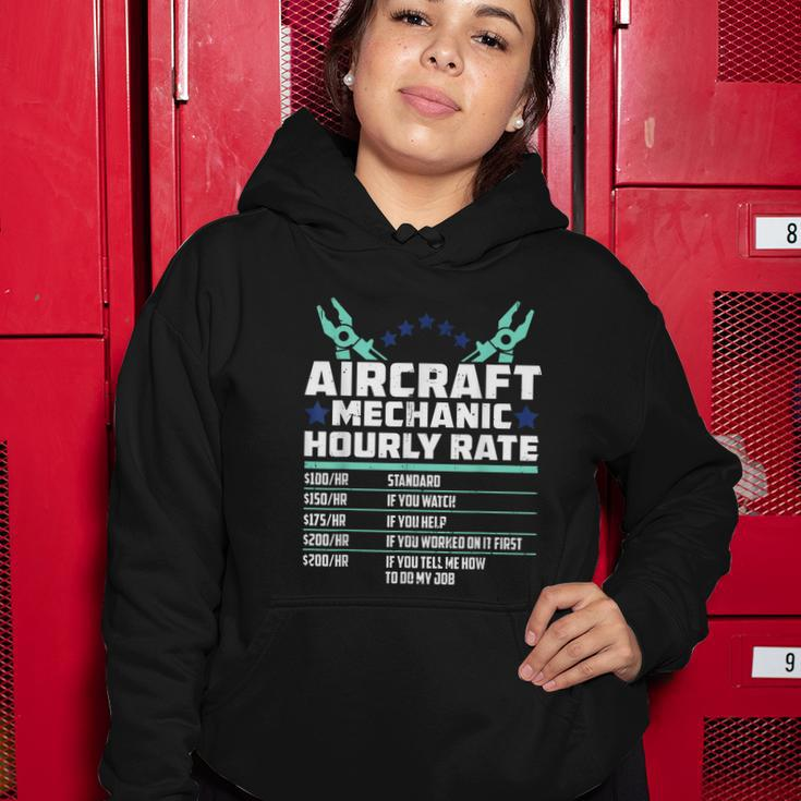 Aircraft Technician Hourly Rate Airplane Plane Mechanic Women Hoodie Unique Gifts