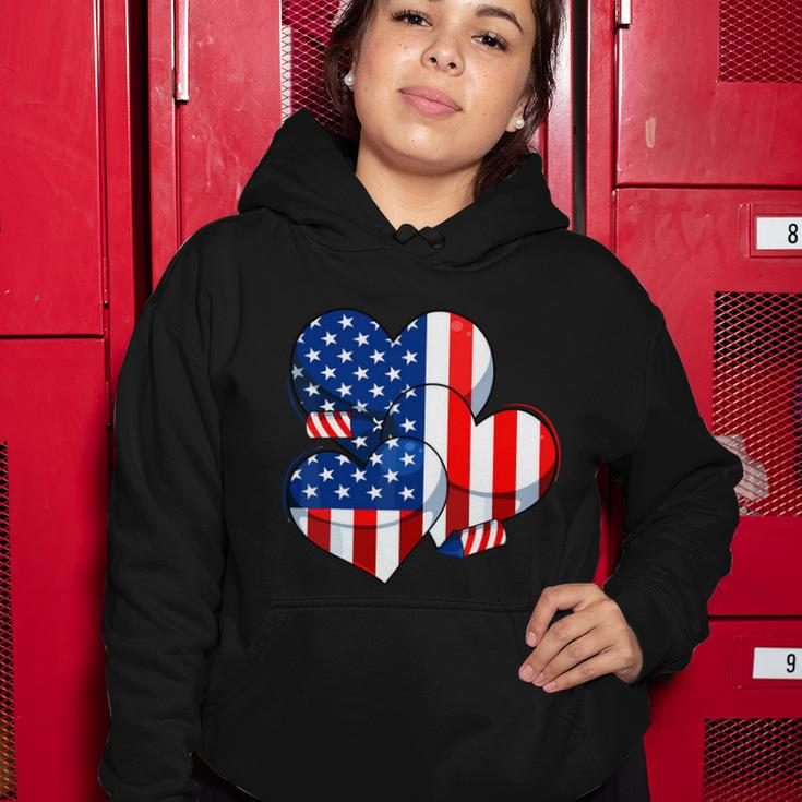 American Flag Heart 4Th Of July Usa Patriotic Pride Women Hoodie Unique Gifts