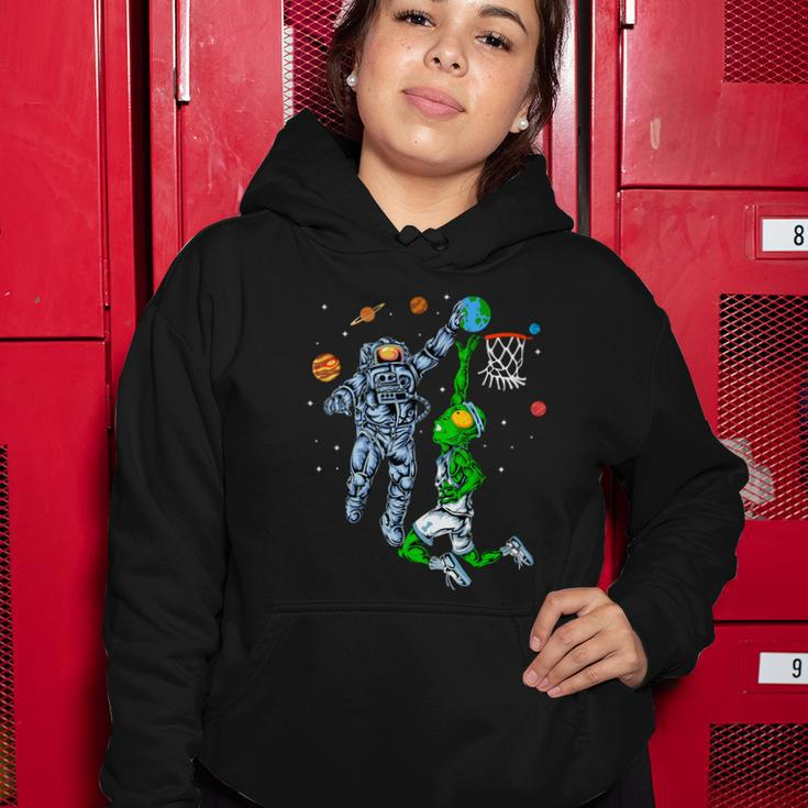 Astronaut And Alien Basketball Women Hoodie Unique Gifts