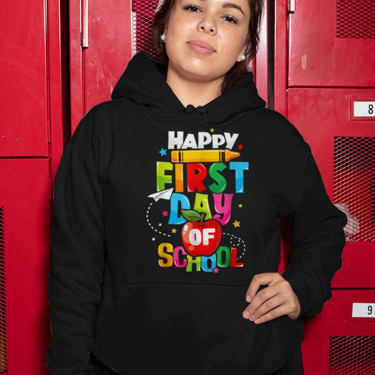 Back To School Teachers Kids Child Happy First Day Of School Women Hoodie Funny Gifts