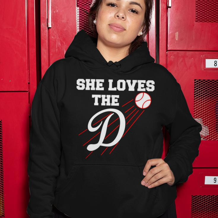 Baseball She Loves The D Los Angeles V2 Women Hoodie Unique Gifts