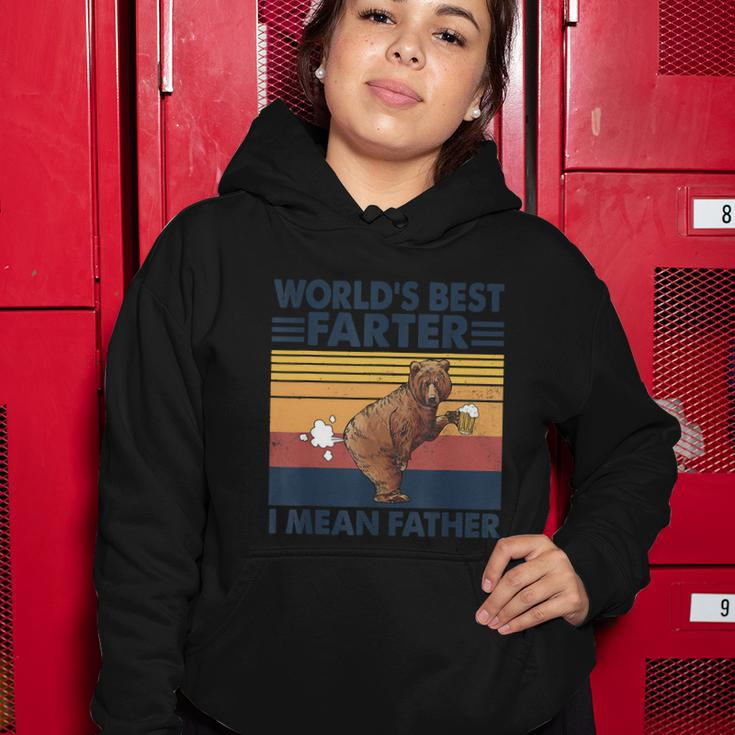 Bear Worlds Best Farter Gift I Mean Father Vintage Retro Gift Women Hoodie Unique Gifts