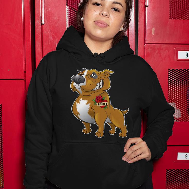 Brown Pitbull I Love Mom Women Hoodie Unique Gifts