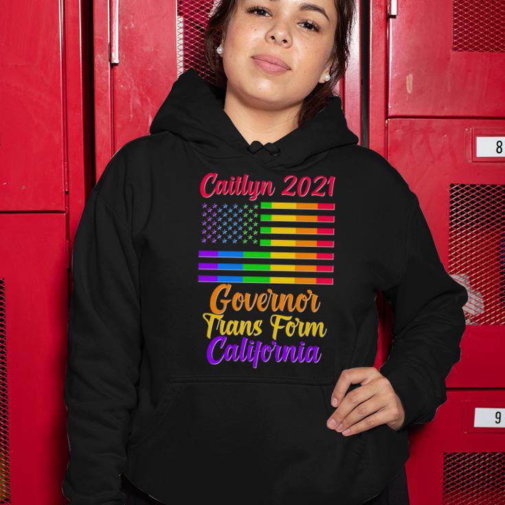 Caitlyn Jenner Governor Trans Form California Lgbt Us Flag Women Hoodie Unique Gifts