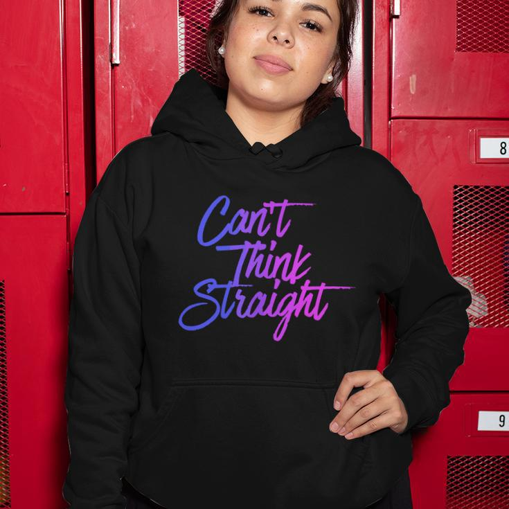 Cant Think Straight Funny Bisexual Bi Pride Flag Women Hoodie Unique Gifts