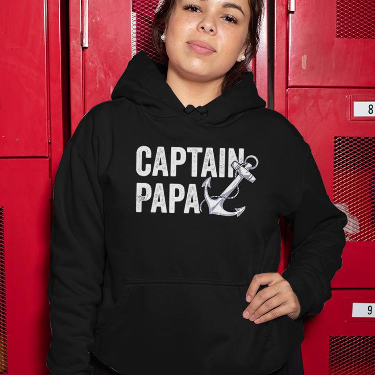 Captain Papa Pontoon Lake Sailor Fuuny Fishing Boating Women Hoodie Unique Gifts