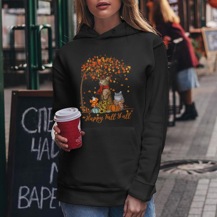 Cat It’S Fall Y’All Pumpkin Autumn Halloween Cat Fall Autumn Women Hoodie Personalized Gifts