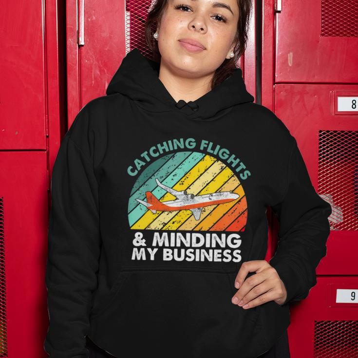 Catching Flights & Minding My Business Vintage V2 Women Hoodie Unique Gifts