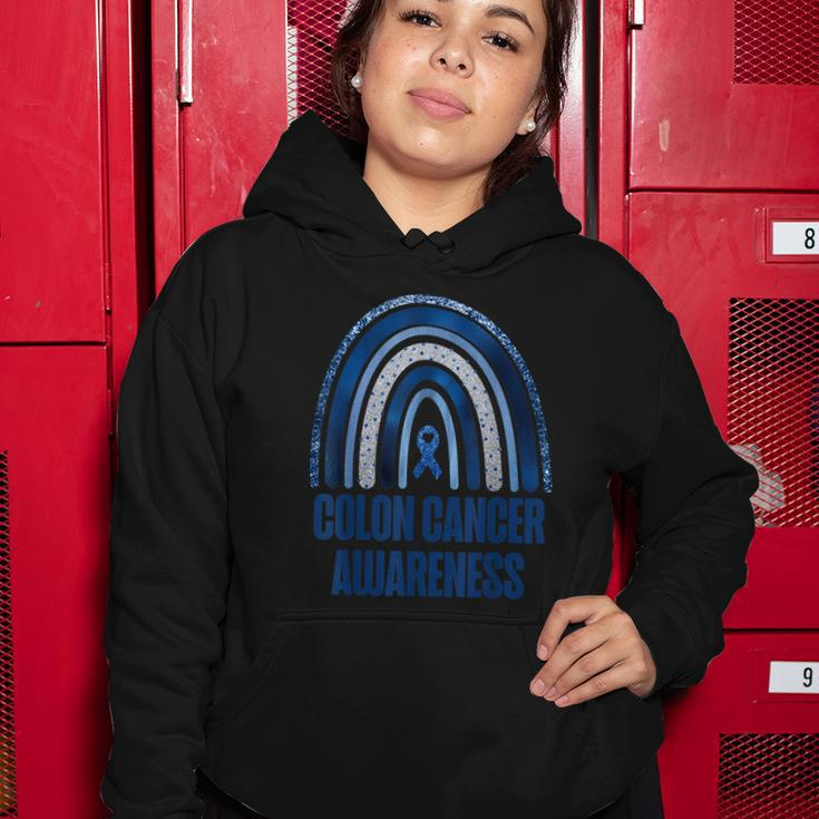 Colon Cancer Awareness Blue Ribbon And Rainbow New Awareness Women Hoodie Personalized Gifts