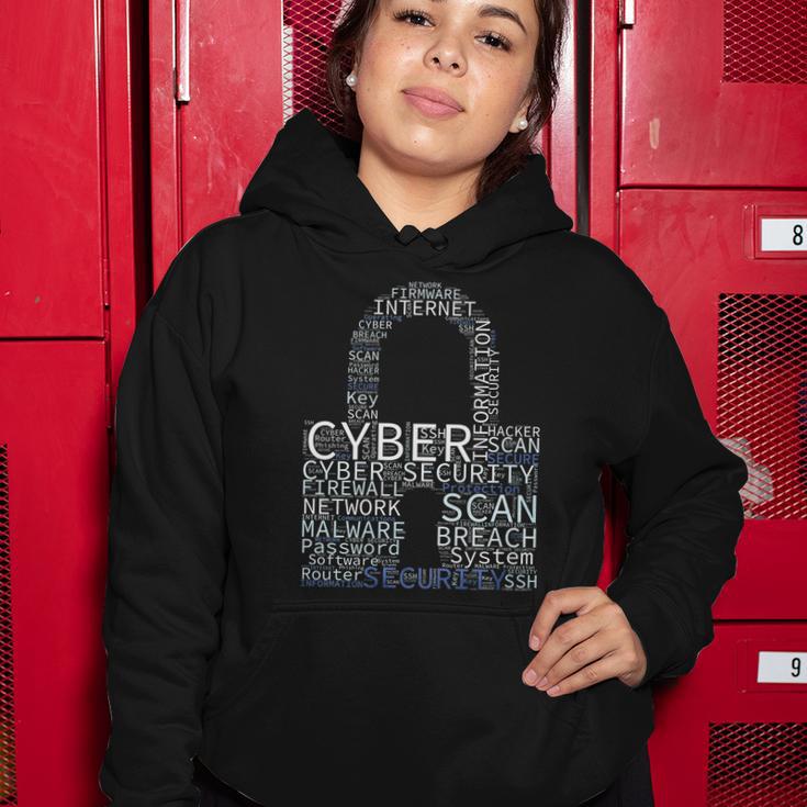 Cyber Security Wordcloud Padlock Women Hoodie Unique Gifts