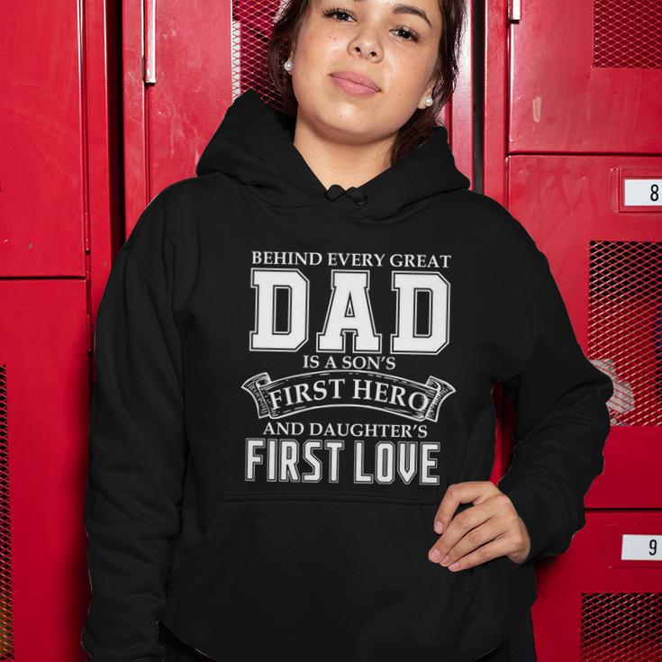 Dad A Sons Hero A Daughters First Love Fathers Day Cool Gift Women Hoodie Unique Gifts